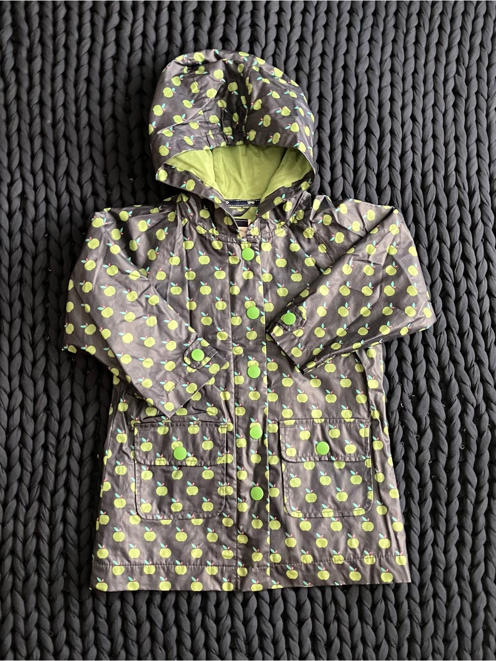 Kids Green and Navy Blue Raincoat - Picture 2 of 7
